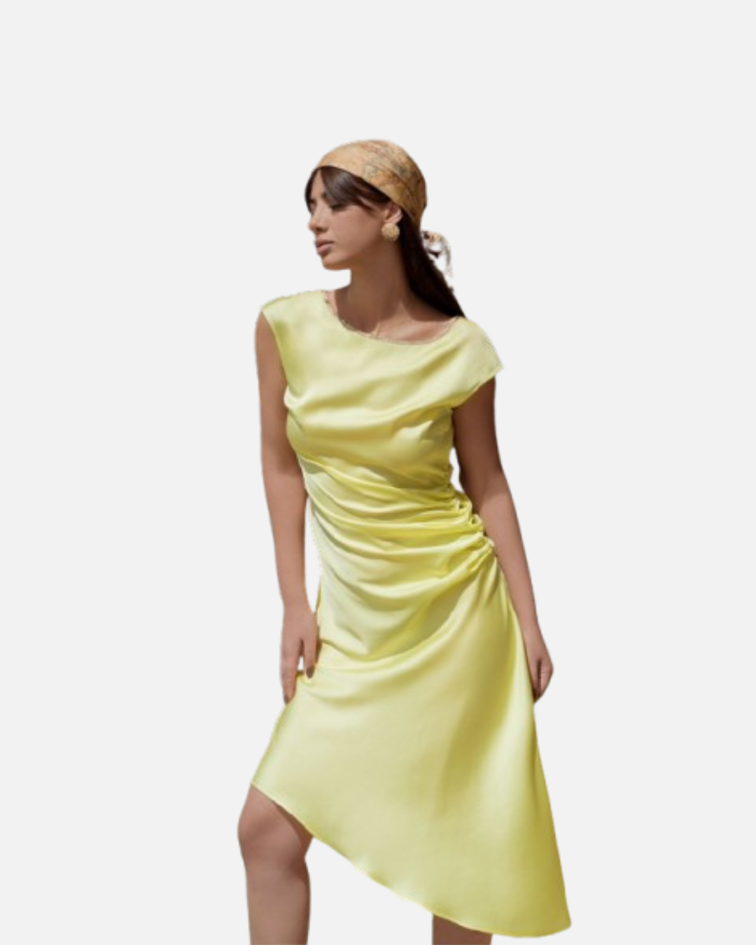 Fustan Asimetrik Yellow