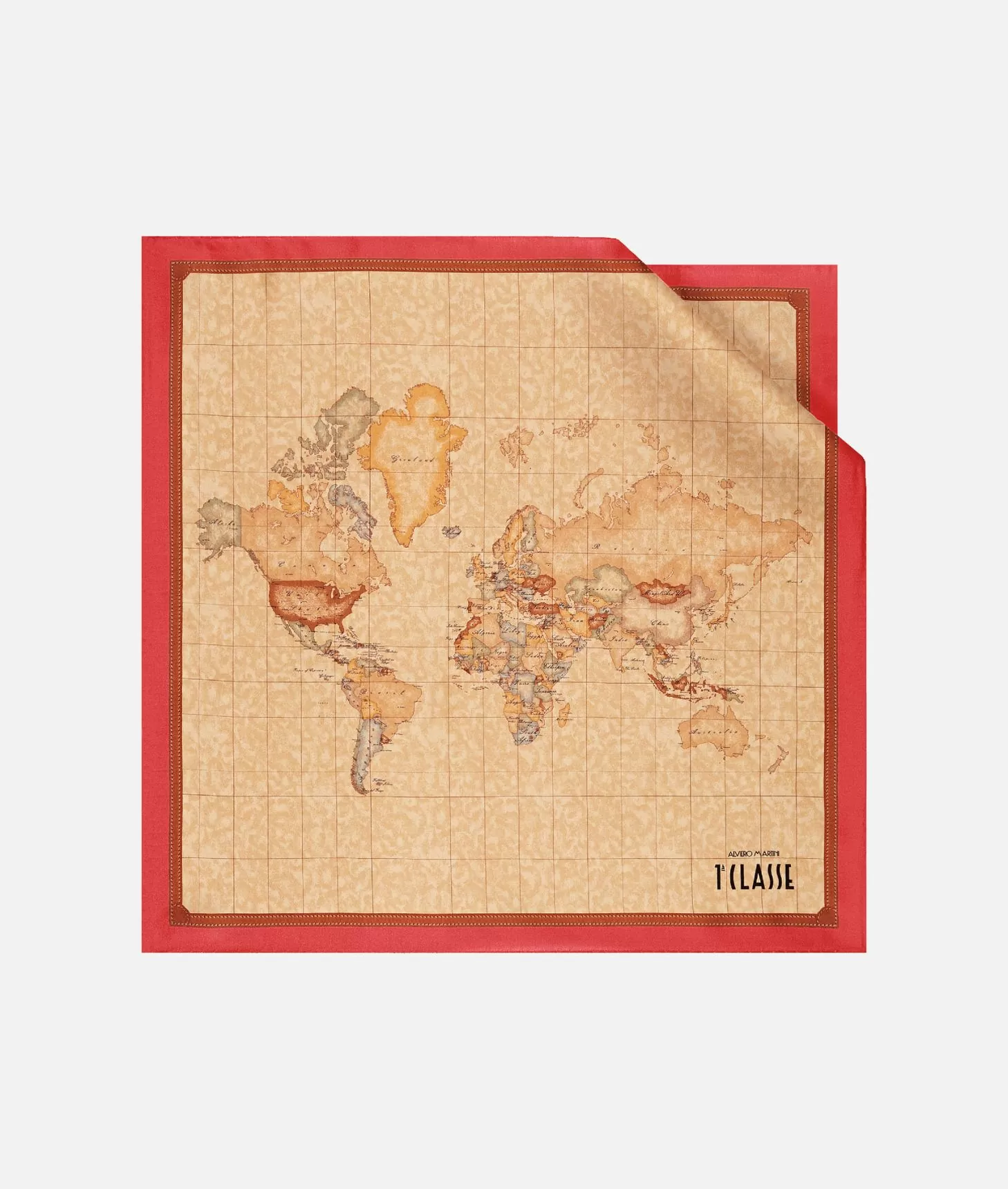 Shall 50x50 cm me kontur Coral/red