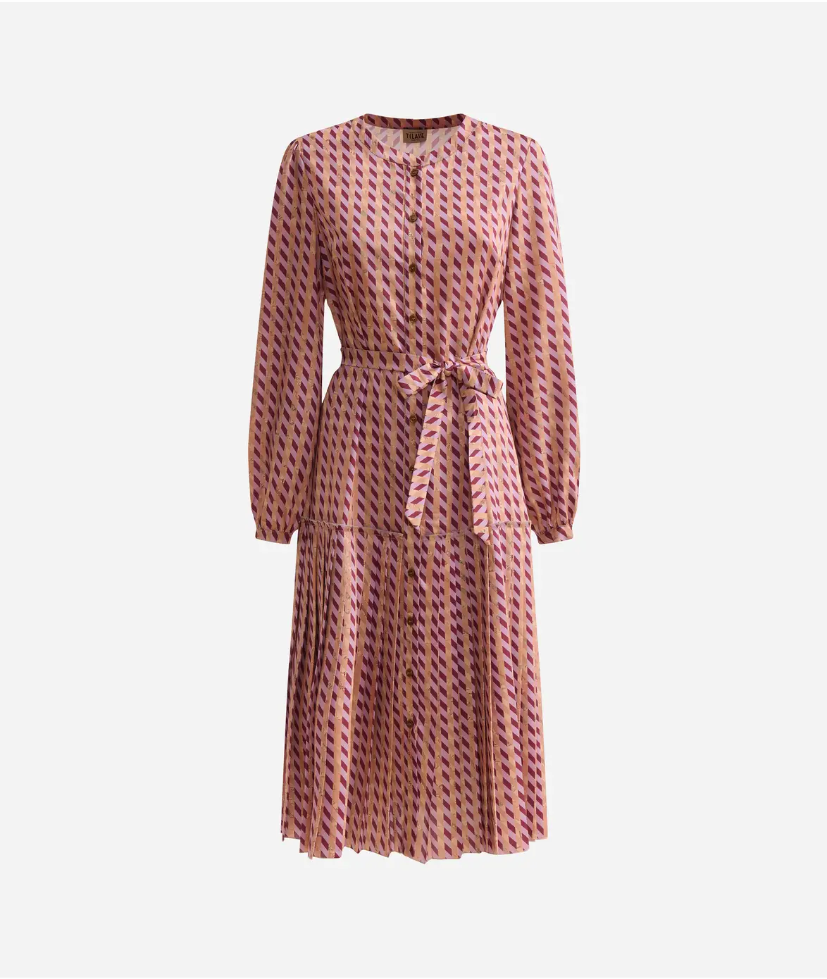 Fustan me print Geo-metric   Mauve