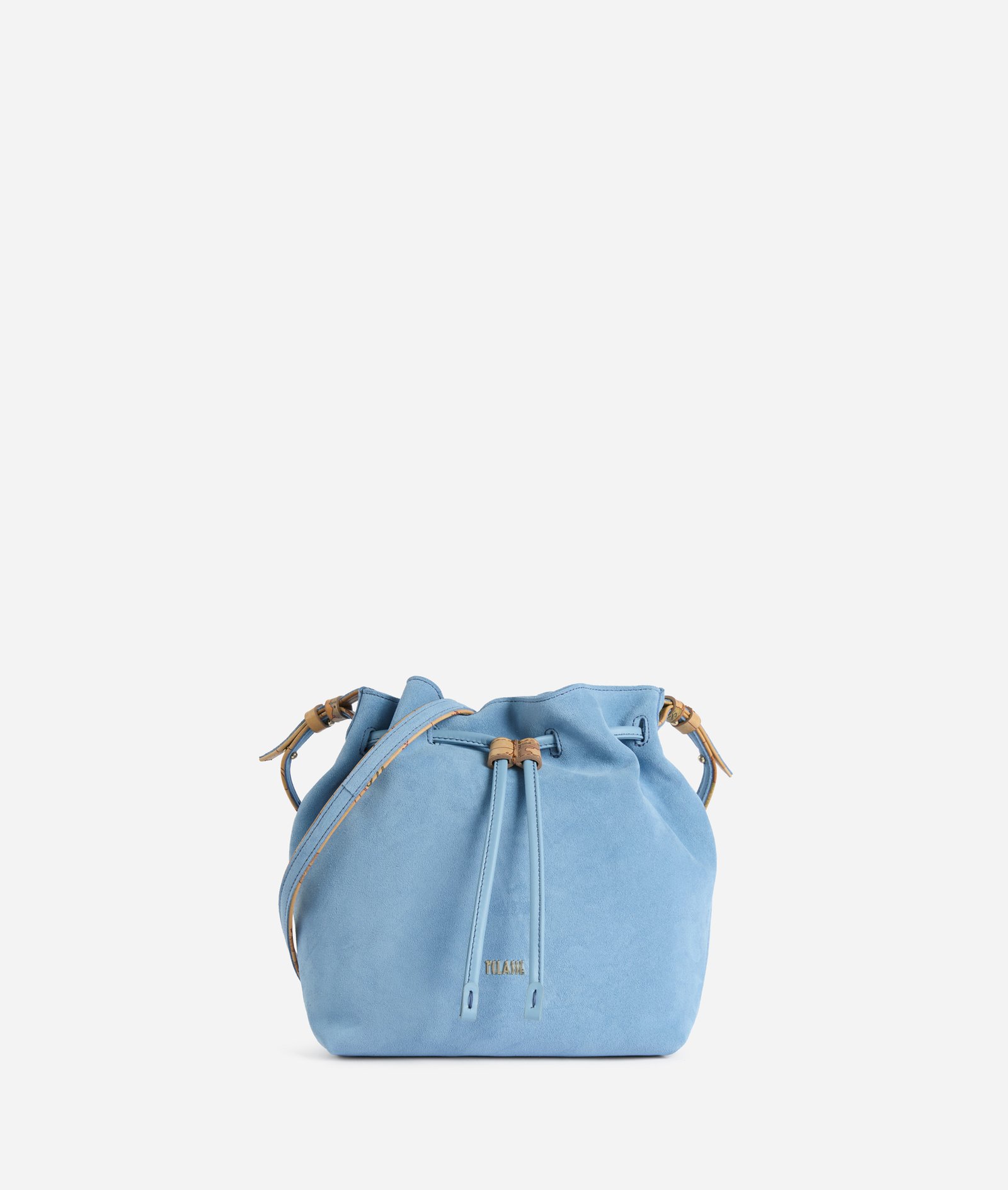Tribal Leather Bucket Bag Blu