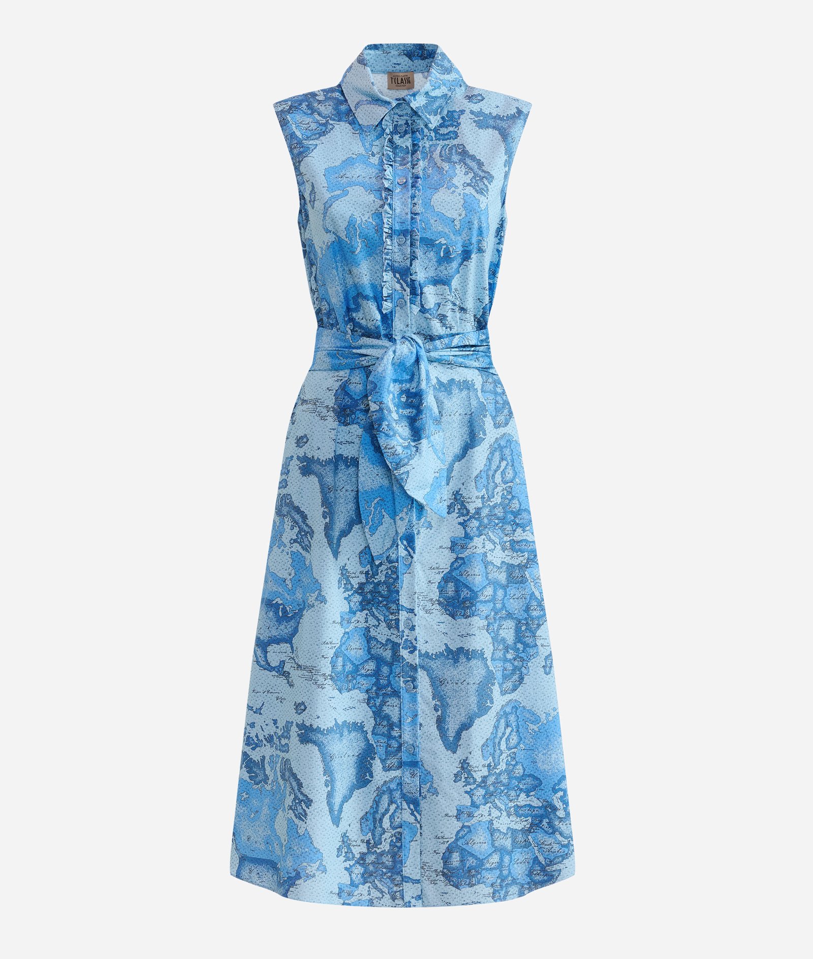 Fustan me fruda Geo Blue