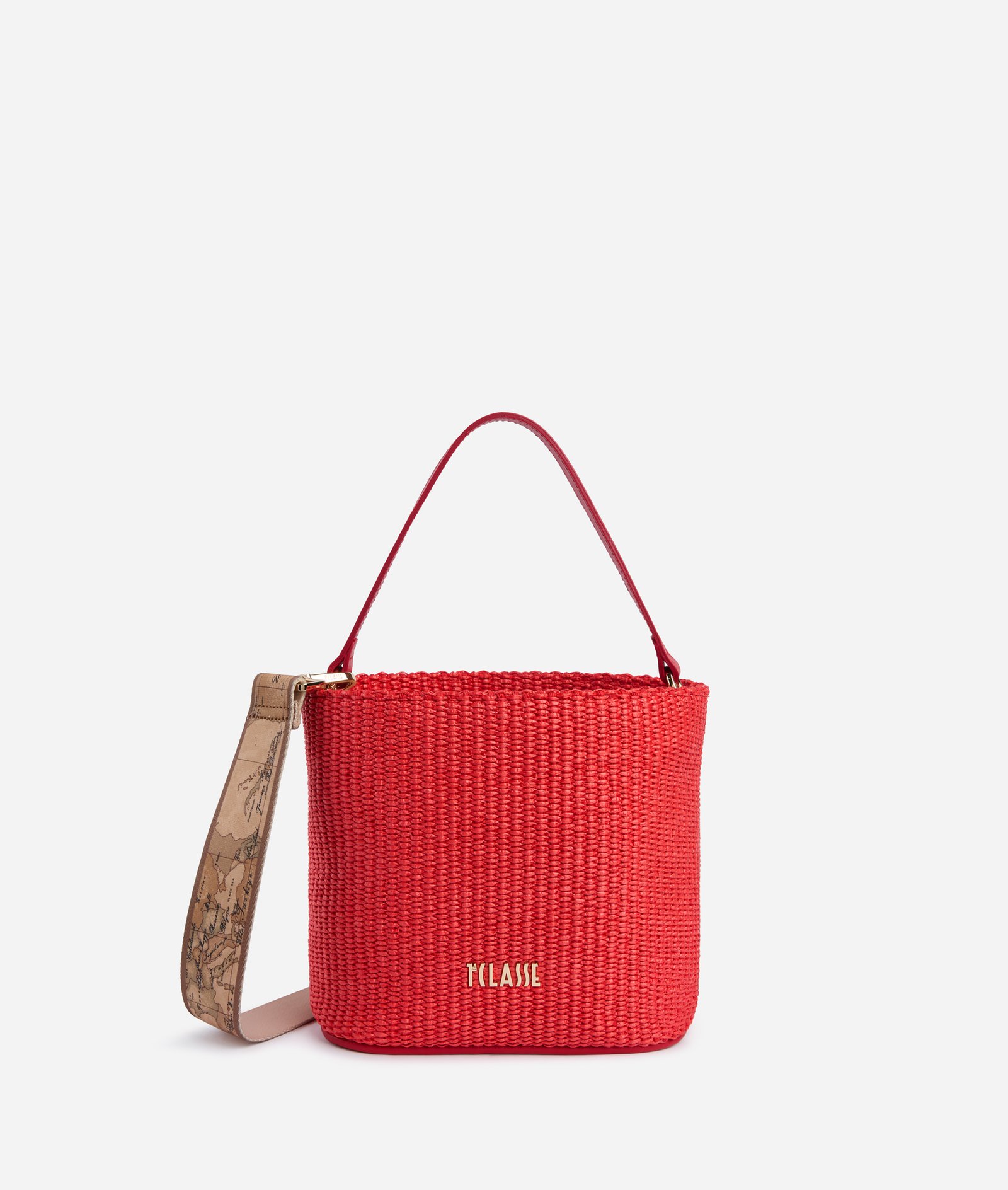 Sunny Rafia bucket bag Poppy Red