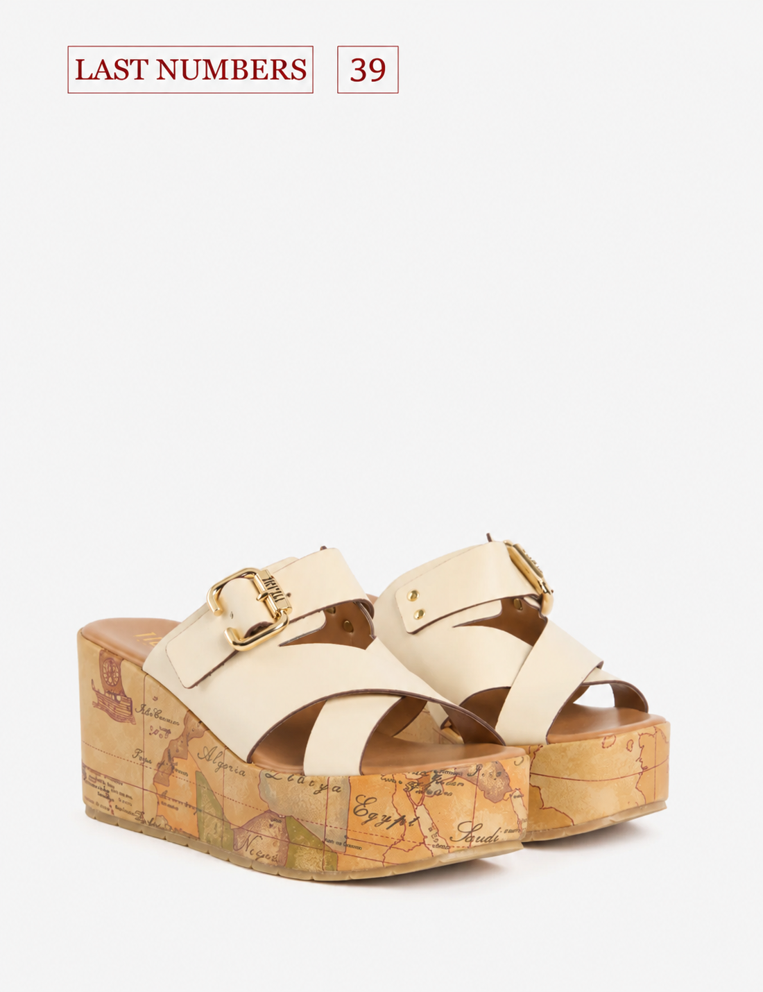 Sandale lëkure ivory me platforme