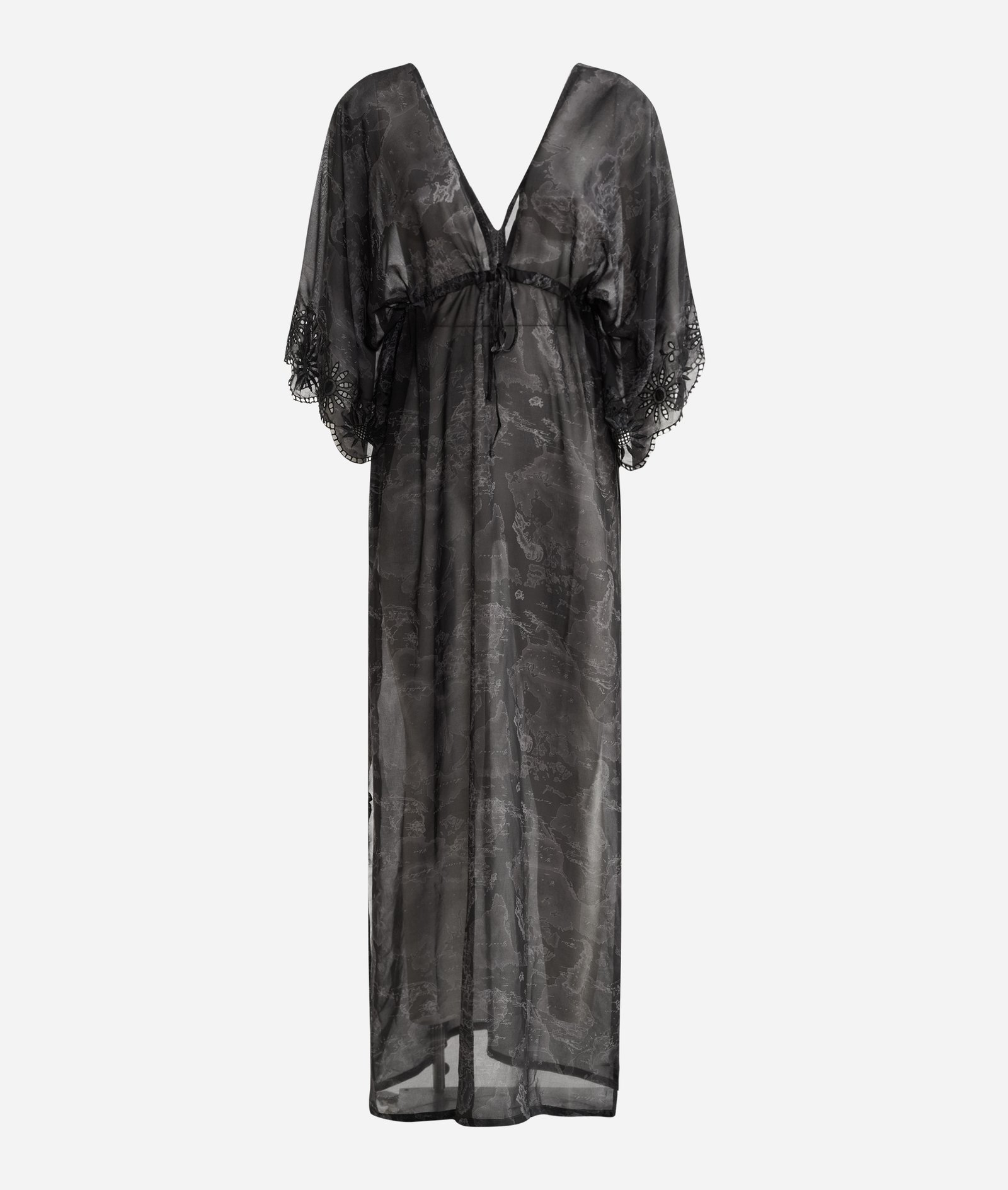 Geo Macramé fustan i gjate Black