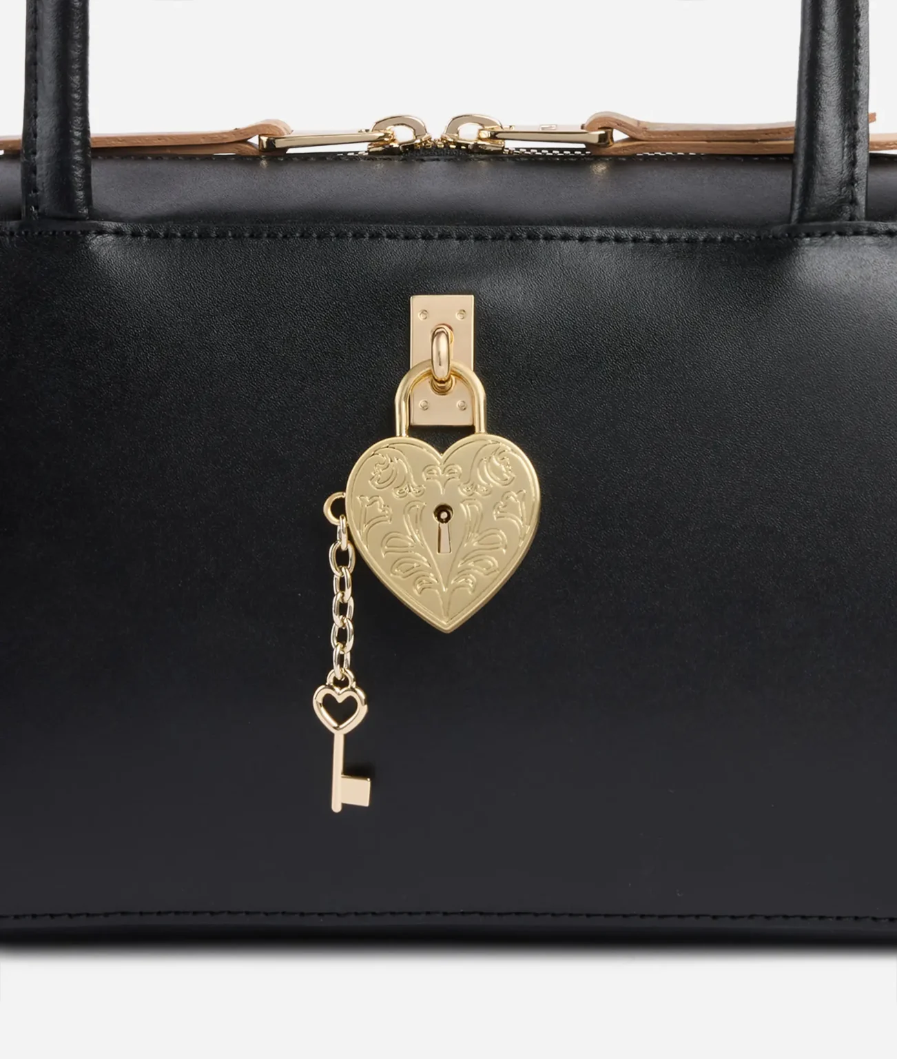 Love Charm Bag leather shoulder bag Black thumbnail 5