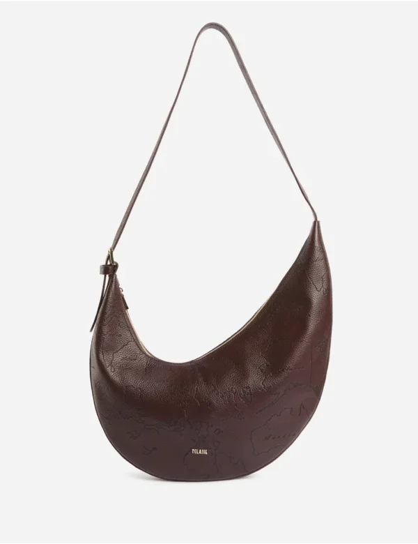 RISING MOON BAG GEO MOTIF CHOCOLATE BROWN