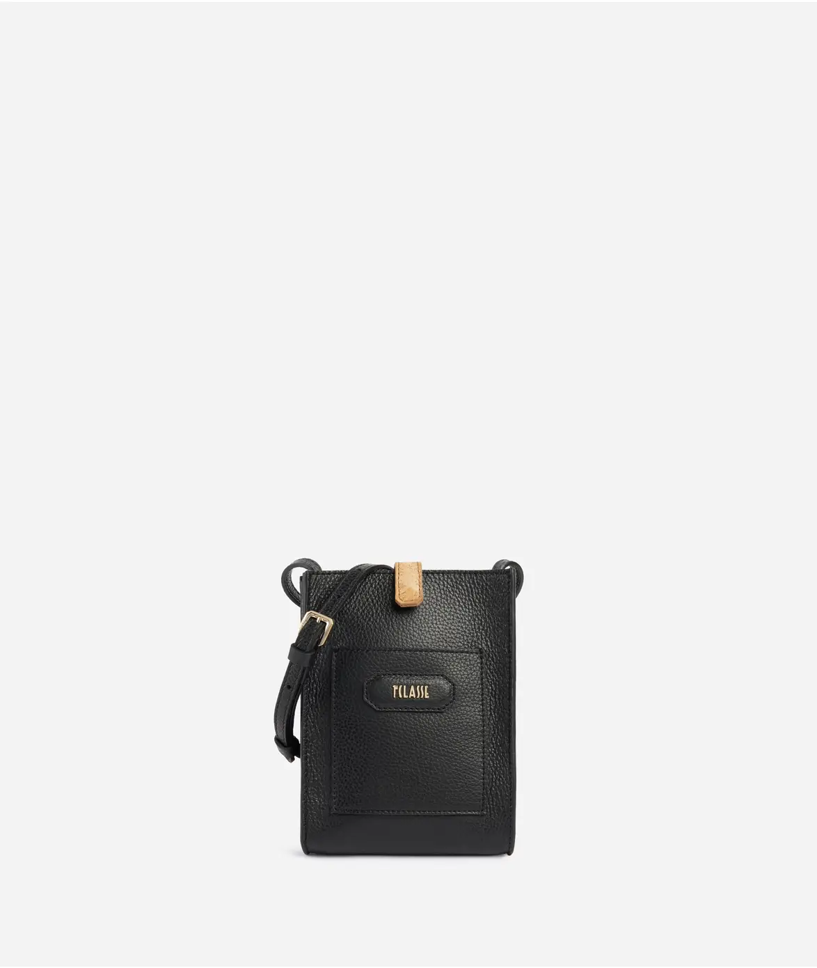 Çantë Crossbody per Telefon E Zezë Sierra Lëkure