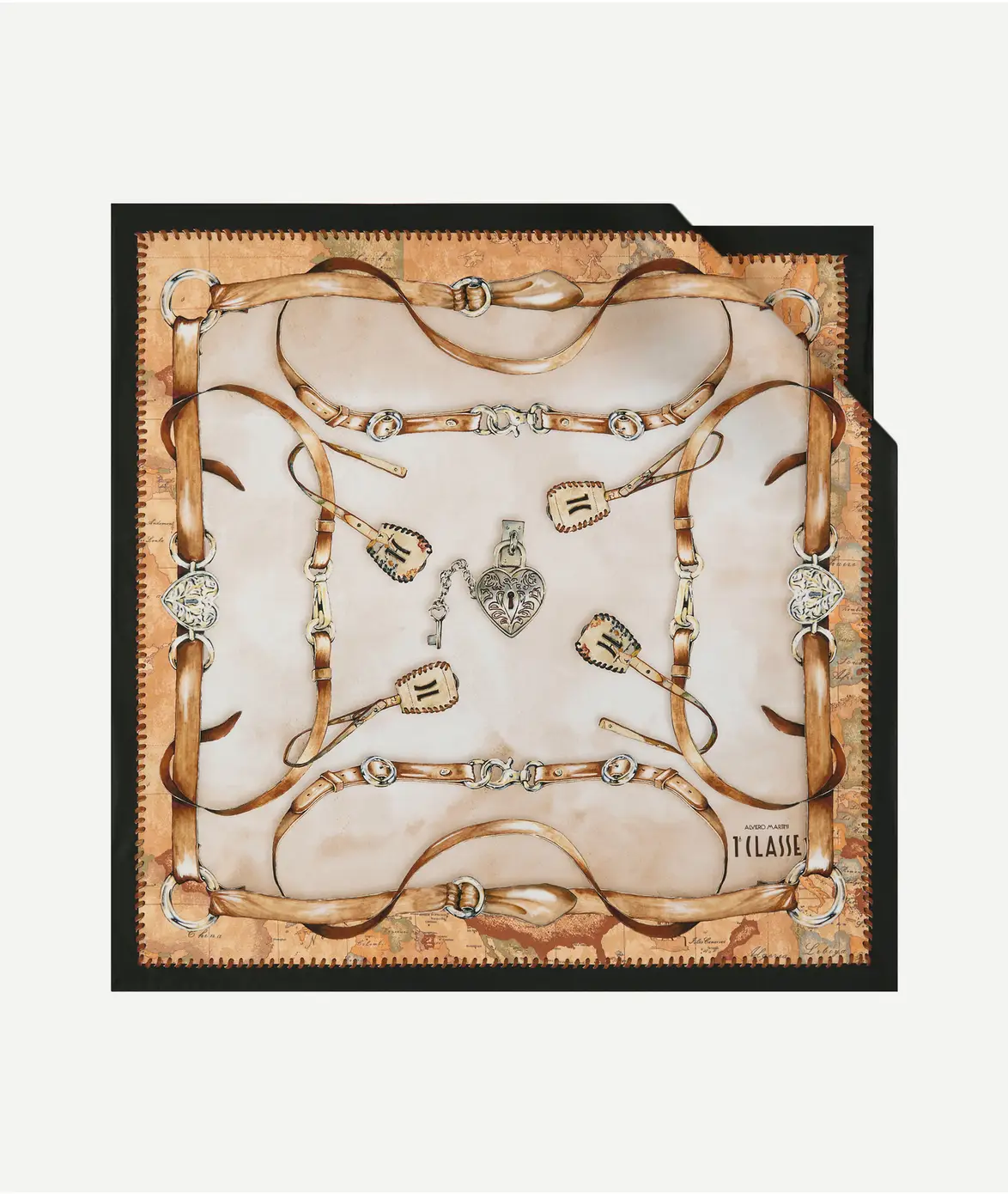 Shall mëndafshi Geo Selleria 70x70 BLACK
