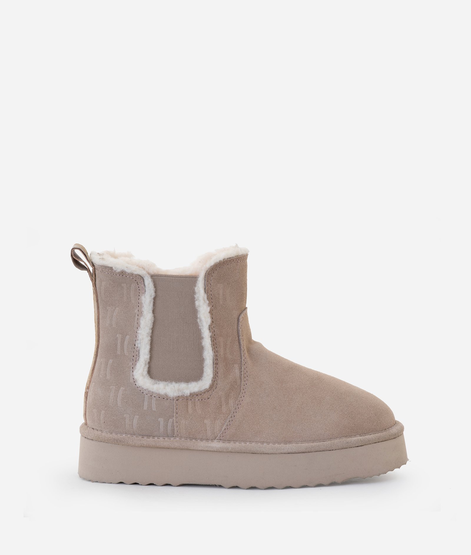Çizme bezhë te shkurtra kamoshi me reliev 1C Monogram