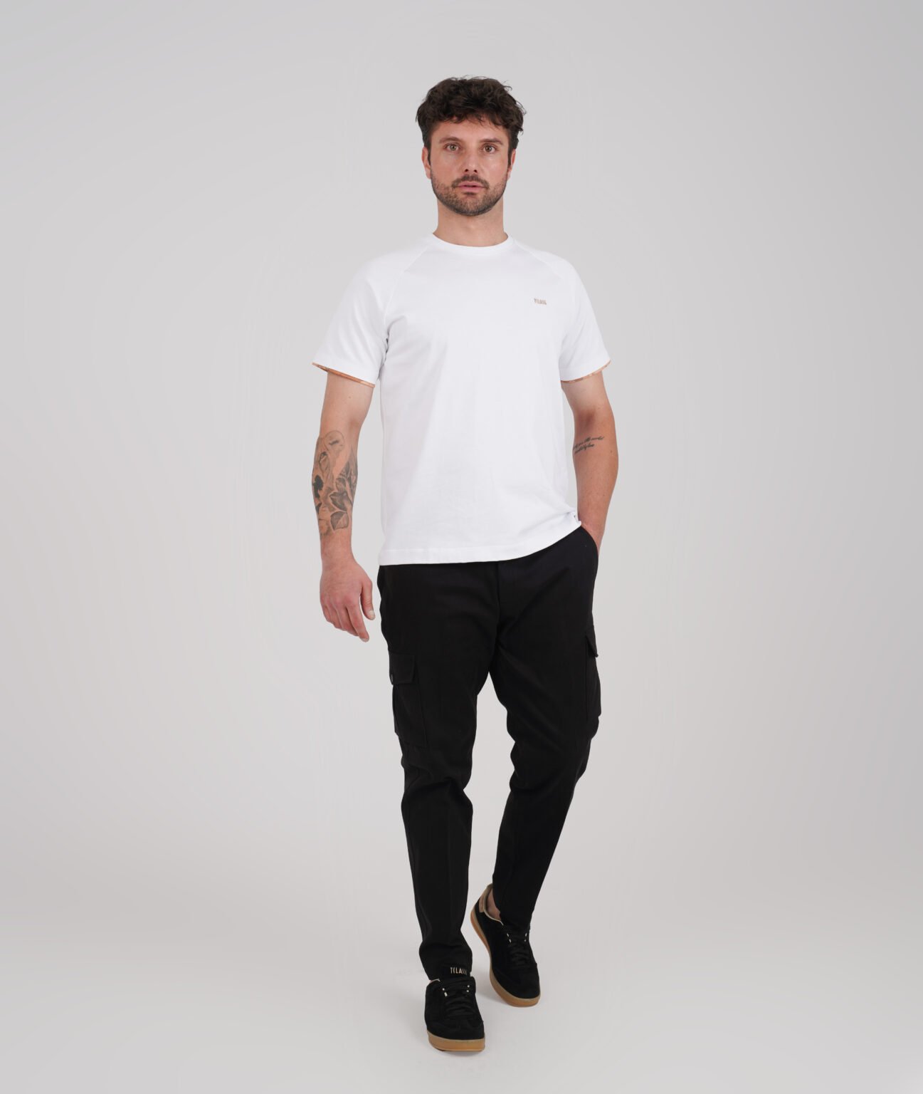 T-shirt I bardhe me detaj Geo Classic