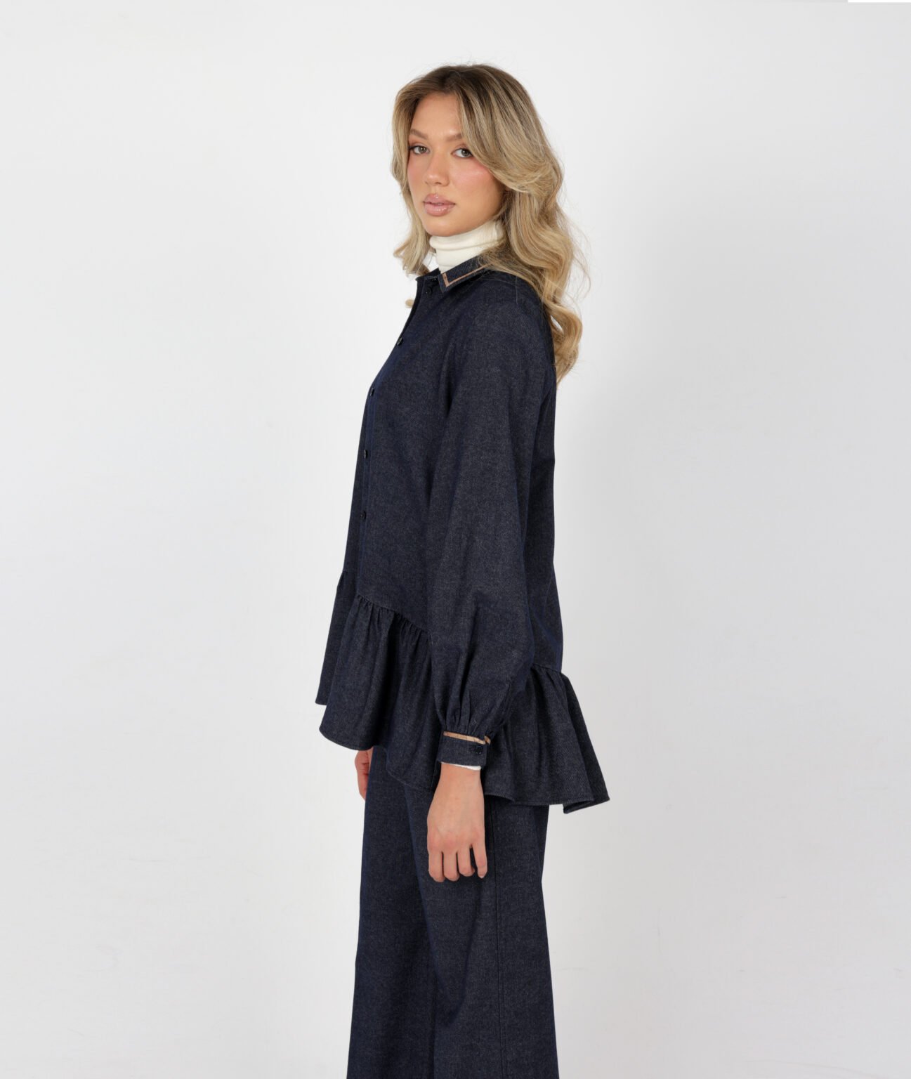 Bluze me detaj pala Blue Denim thumbnail 2